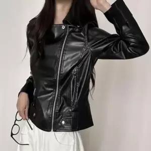 유광라이더자켓 여성 슬림핏 유광 라이더자켓 기본 가죽 재킷 아우터
