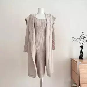 M2 여자 롱 니트 가을 터틀넥 빅 카디건 러블리 무드 JEN3