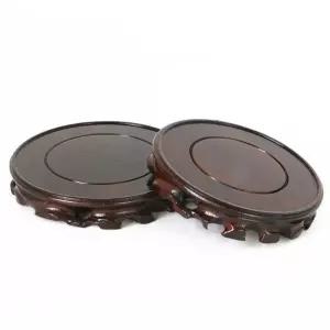 원목 원형 받침대 받침 주전자 트레이 나무 차 티 커피 화분 도자기 접시