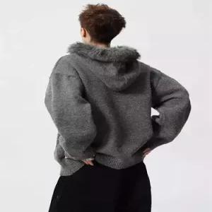 니트 빈티지 남자카디건 집업 카디건 후드 탈부착 퍼 원템1