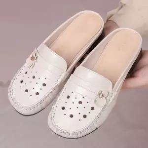 여친 빈티지 샌들 빅사이즈 단화 슈즈 백 펀칭 소프트 컴포트 플랫 소가죽 서머 admr2