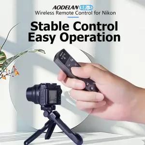 AODELAN USB-C Nikon 카메라 용 충전식 Bluetooth 무선 원격 셔터 릴리즈 그립 삼각대 자화상 비디오 녹화