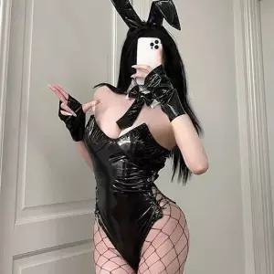 코스박스 레더 바니걸 바디수트 코스프레