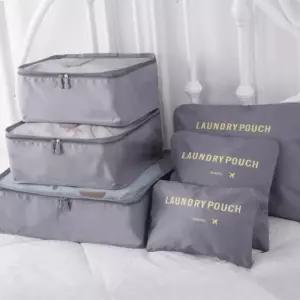 휴대용이너백 여행용 수납파우치 6종세트 그레이치 화장품치 압축치 가방 미니치 여행치 캐리어치 치세트