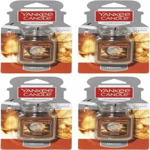 양키 캔들 자동차 공기 청정기 매달린 병 얼티밋 최대 30일 동안 냄새를 중화시킵니다 가죽 0.96온스4팩