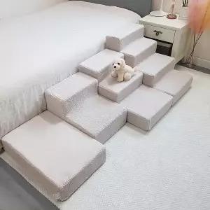 8 DECO 강아지계단 애견계단 펫스텝_베이지 1단2단3단4단