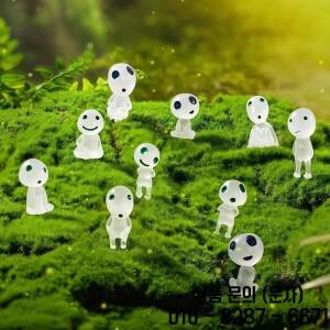 10pcs 빛나는 수지 유령 피규어 수족관을위한 소형 외계인 장식 DIY 테라리움 공예 할로윈 야외