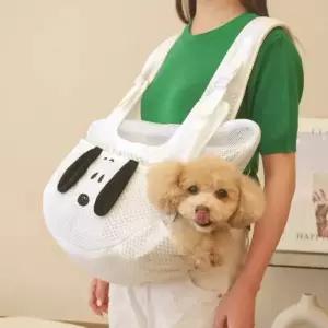 패리스독 피너츠 매쉬 프론트슬링 쉬원한 애견 앞가방