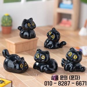 5/15Pcs 검은 고양이 장식품 미니 인형 수지 귀여운 새끼 마이크로 풍경 공예 데스크탑