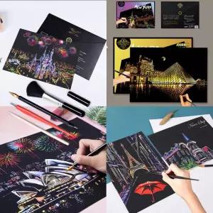 나이트뷰 컬러링북 직장인취미생활 스크래치보드 컬러링북세트 스크래치북 스크래치페이퍼