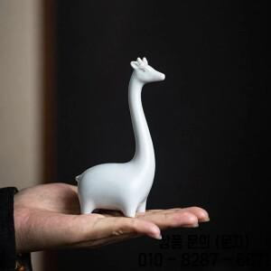 코끼리 기린 미니 세라믹 입상 데스크탑 동물 조각 홈 오피스 장식을위한 현대