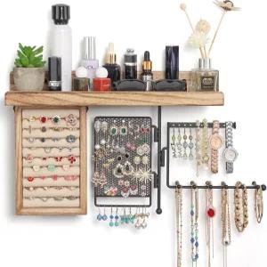 솔리민트르 걸이 주얼리 정리함 벽걸이형 고리 디스플레이 박스 이어 스터드 귀걸이 홀더 회전 목걸이