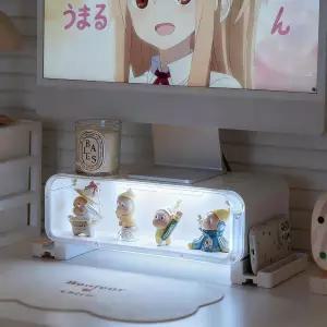 모니터 스탠드 라이저 소형 서랍 및 디스플레이 미니피규어가 있는 컴퓨터 조명이 데스크톱 탈착식 고가