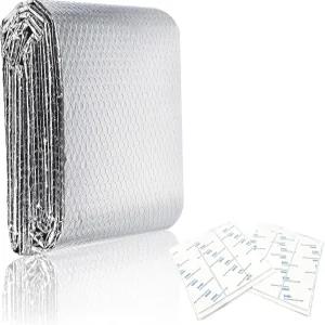 겨울 및 여름 창문 RV 지붕 차고 문용 양면 알루미늄 버블 단열 시트23.6인치 X16.4인치 이중 반사 단열재