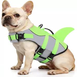 퀸모어 강아지 구명조끼 립스탑 상어 안전 조끼 조절 가능한 보호대 소형 중형 대형견을 위한 높은 부력과