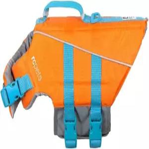 RC 펫츠 조석 구명조끼 조절 가능한 반려견 주황색/청록색 XX소형