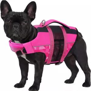 반사 줄무늬가 있는 ASENKU 반려견 구명조끼 조절 가능한 고부상 안전 조끼 수영 보트용 립스탑 반려동물