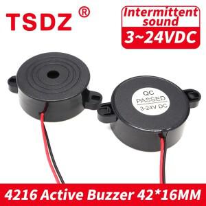 1Pcs 높은 데시벨 4216 간헐적 사운드 100dB 압전 버저 자동차 가전 제품 피에조 활성 DC (와이어 포함)