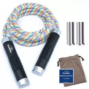 코니플로어 웨이트 줄넘기 남성용 1LB 엉킴 없는 볼 베어링 고속 로프 복싱 MMA 체중 감량 운동 피트니스를