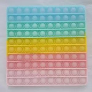 화이트 파스텔 레인보우 사각 팝잇 푸쉬팝 감각발달 단체선물 어린이 완구 놀이 교육 게임기 푸시게 무한뽁