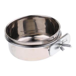 애완 조류 급식기 스테인리스 스틸 스텐 그릇 케이지 컵 앵무새 사료 물통 소형 동물 스테이션