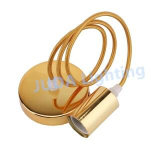 골드 천장 조명 장미 캐노피 땋은 와이어 트위스트 케이블 코드 세트 E27 소켓 플라스틱 램프 홀더 LED 샹