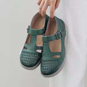 천연소가죽 벨코 펀칭 컴포트 슈즈 4cm