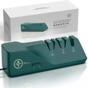 나이프 샤프너 전기 100 다이아몬드 연마제 및 정밀 각도 가이드 다기능 3단계 슬롯 스트레이트 세라믹