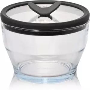 유리 뚜껑이 있는 애니데이 4컵 식품 보관 둥근 깊은 접시 플라스틱 프리 식사 준비 및 전자레인지