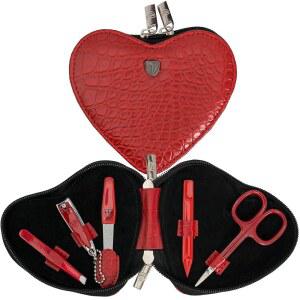 3 Swords Germany - 브랜드 품질 담긴 제작 케이스, 매니큐어 (라운드 키트 세트 3개의 가위가 팁) 페디큐어 패션 가죽 선물 검으로 특수 5피스 상자에 있는