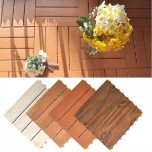 화장실 베란다 원목무늬 조립식마루 1BOX 데크타일 물청소 소음no 통풍 DIY