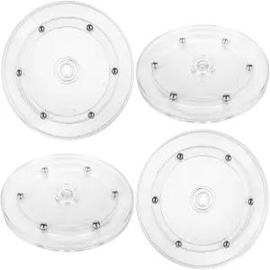 우니 4PCS 6인치 작은 게으른 수잔 턴테이블 클리어 아크릴 미니 볼 베어링 회전 트레이 스파이스 랙