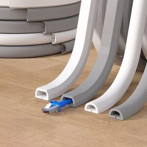 1m PVC 케이블 트레이 노출 설치 자가 접착식 보이지 않는 장식 가정용 네트워크 숨김 소프트