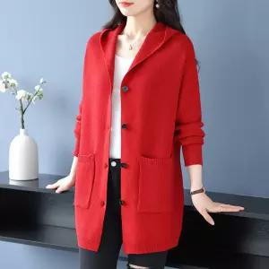 여자 후드 가디건 니트 카디건 가을 롱 빅사이즈 캐주얼 원픽3