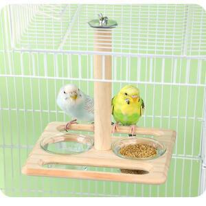 앵무새 나무 걸이 피더 음식 물 그릇 Cockatiels 호환 농어 설치가  조류 호환 액세서리