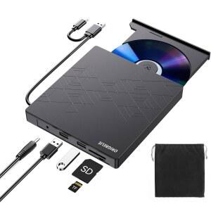 오리진빌리브 외장 dvd 드라이브, cd 드라이브 + usb c /-rw 호환되는 rom 어댑터, type 버너, 데스크톱 linux와 노트북 mac /dvd 디스크 3.0 광학 컴퓨터용 windows 플레이어 포트 pc