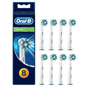 Oral-B CrossAction 칫솔 헤드 교체용 리필 충전식 팩, 8개 우편함 전동 칫솔용, 사이즈