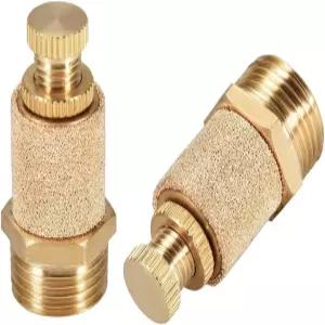 ZLYY 3/8 남성 스레드 공압 소음기 머플러 피팅 상단 조절 가능한 공기 흐름 속도 컨트롤러 소결 청동 배기