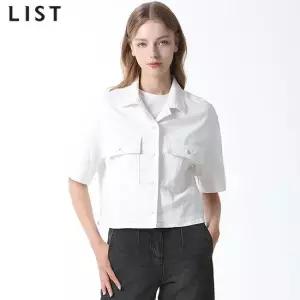 [리스트] 포켓 크롭오버 데님 반팔셔츠