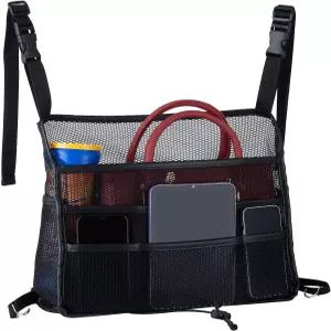 Eing 카시트 백 오거나이저 지갑 핸드백 및 용품을 위한 대용량 저장 공간 블랙