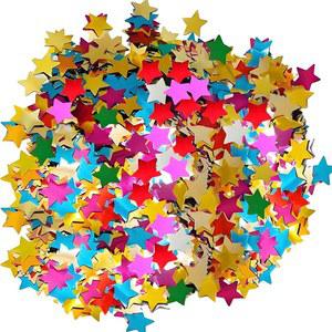 레인보우 스타 메탈릭 호일 색종이 8000개 채움 풍선 결혼식 졸업 파티 장식용 반짝이는 테이블 색종이, 60g