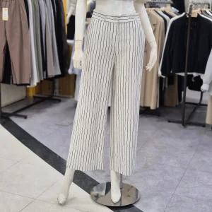 [레노마레이디]스트라이프 날염 와이드 슬랙스 R2H21WSL020