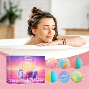 버블 배쓰밤 꽃향기 스킨 클렌징 식물성 보습 향기 지속 탄산 입욕제 6종 세트 아로마