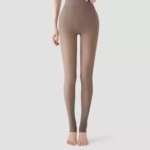 시스루팬티스타킹 200D 슬림핏 무발 고리형 시스루 착시 스타킹 커피색 시스루스타킹