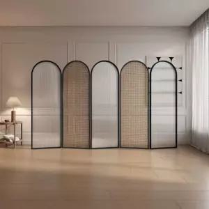 라탄 파티션 접이식 원목 스크린 병풍 이동식 분리 간이벽 현관 카페 가리개