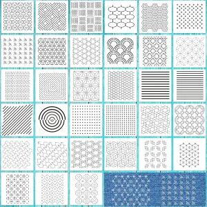 RumonZS 33개 플라스틱 사시코 스텐실 4.7 X 인치 기하학적 패턴 템플릿 드로잉 라인 퀼팅 재봉 손 및 자수