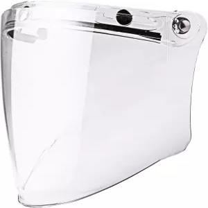 레트로 오픈 페이스 모터사이클 헬멧을 위한 범용 3-스냅 플립 업 바이저 쉴드 렌즈(클리어)