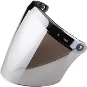 레트로 오픈 페이스 모터사이클 헬멧(크롬 실버)을 위한 VCOROS 유니버설 3-스냅 플립 업 바이저 쉴드 렌즈