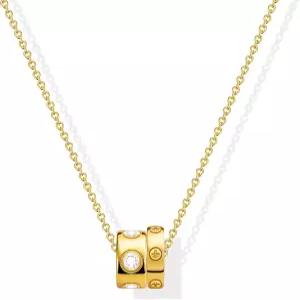 여성용 OGD 레이어드 CZ 론델 펜던트 목걸이 14K 골드 도금 트렌디 마리너 체인 다인티 서클 초커 투톤