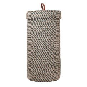 화장지 홀더, 욕실용 보호 데코 보관 스탠드, 메가 롤용 면 수제 직조 종이 바구니, 보관함 3롤, 산타 그린앤주트